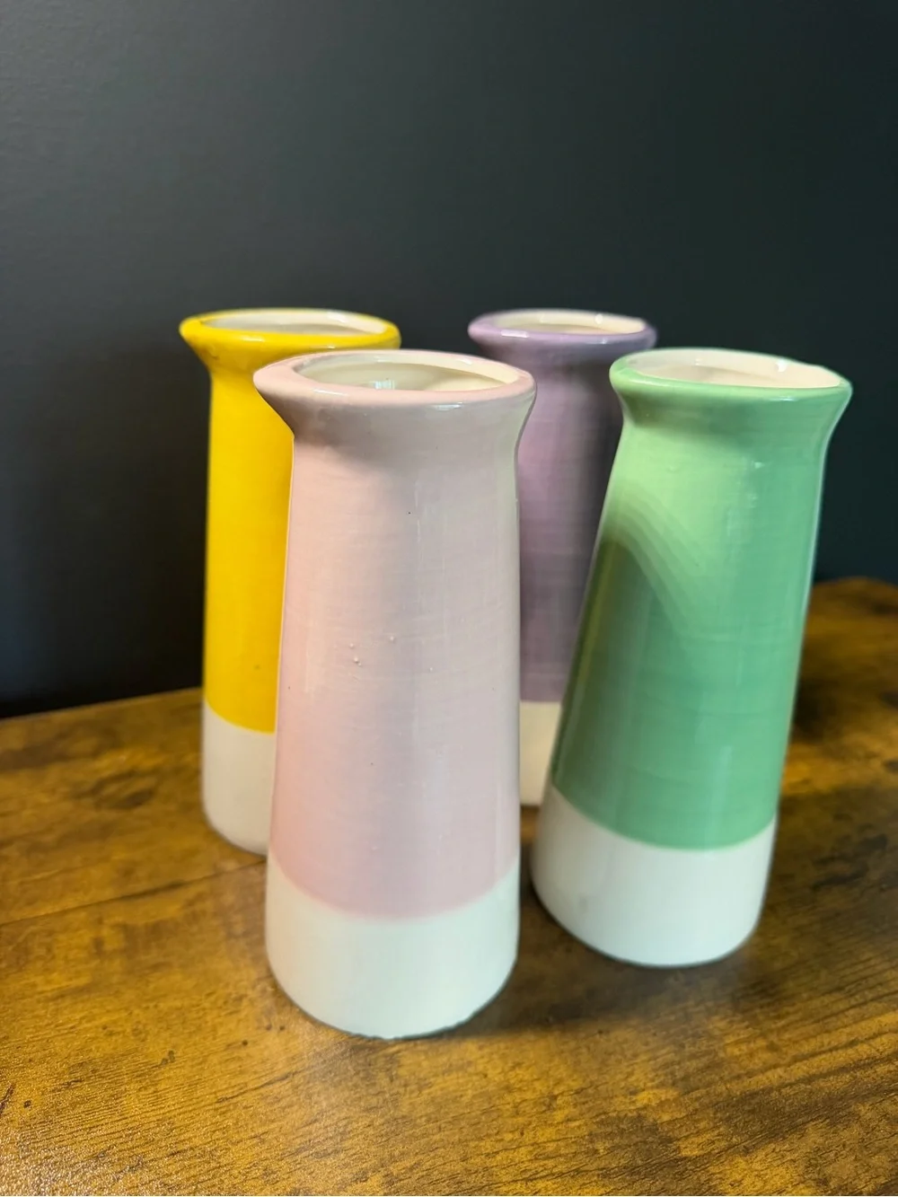Ceramic Pastel Tapered Bud Vases - CHOOSE 1 from Pink, Yellow, Lavender, Green